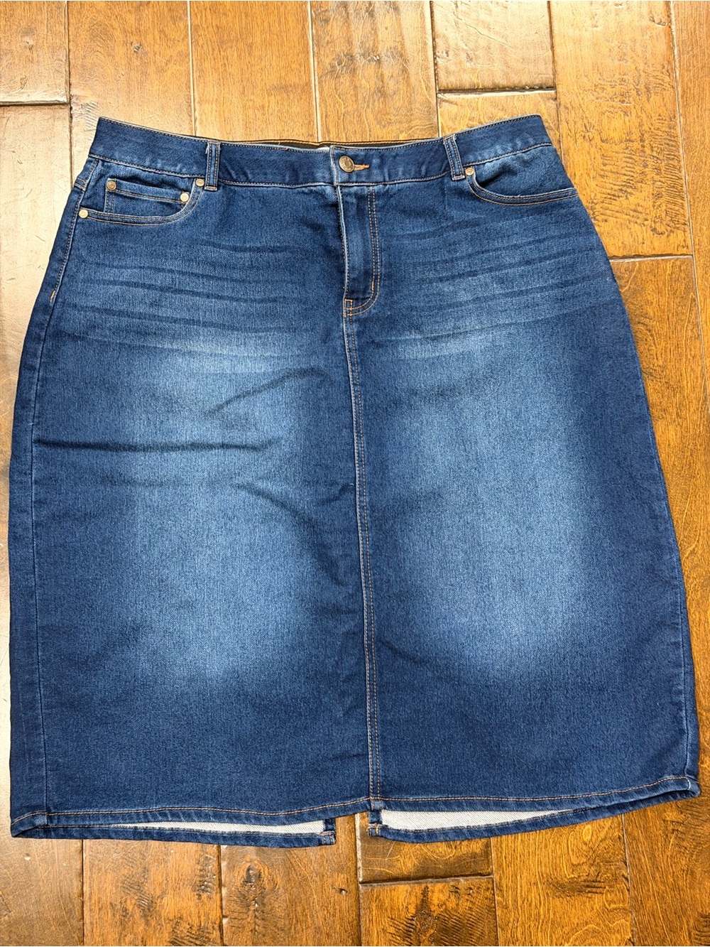 Cato Dark Blue Denim Midi Skirt